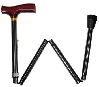 Carex Adjustable Folding Cane-Black