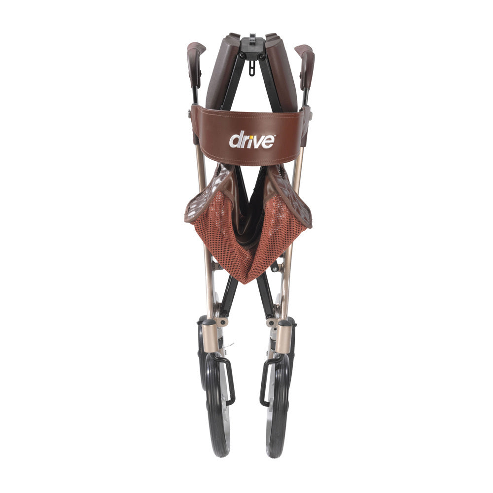 Drive Medical Nitro DLX Rollator, Firm Foam Seat - Folded
