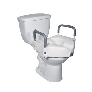 Drive Elevated Raised Toilet Seat with Removable Padded Arms, With Armrests